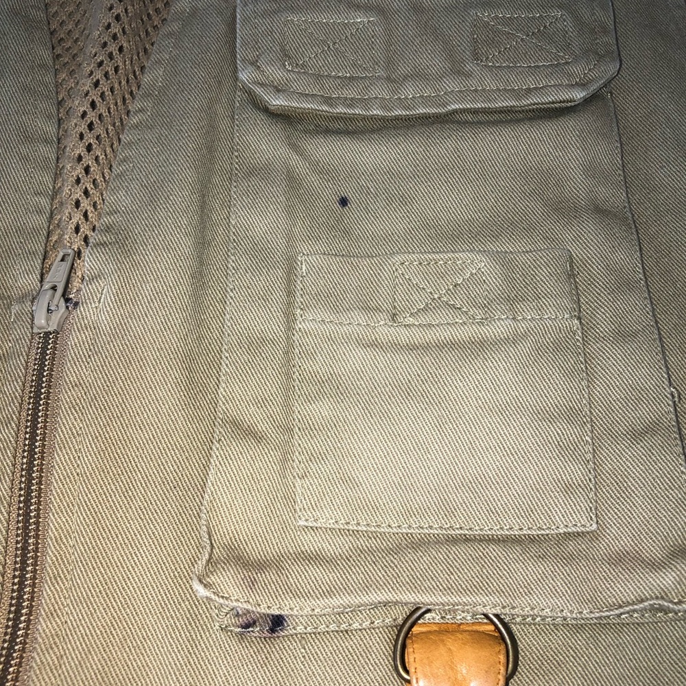 ORVIS SIZE LARGE 100% COTTON FISHING VEST AT LEAST 14 POCKETS ADJUSTABLE WAIST - Picture 2 of 9